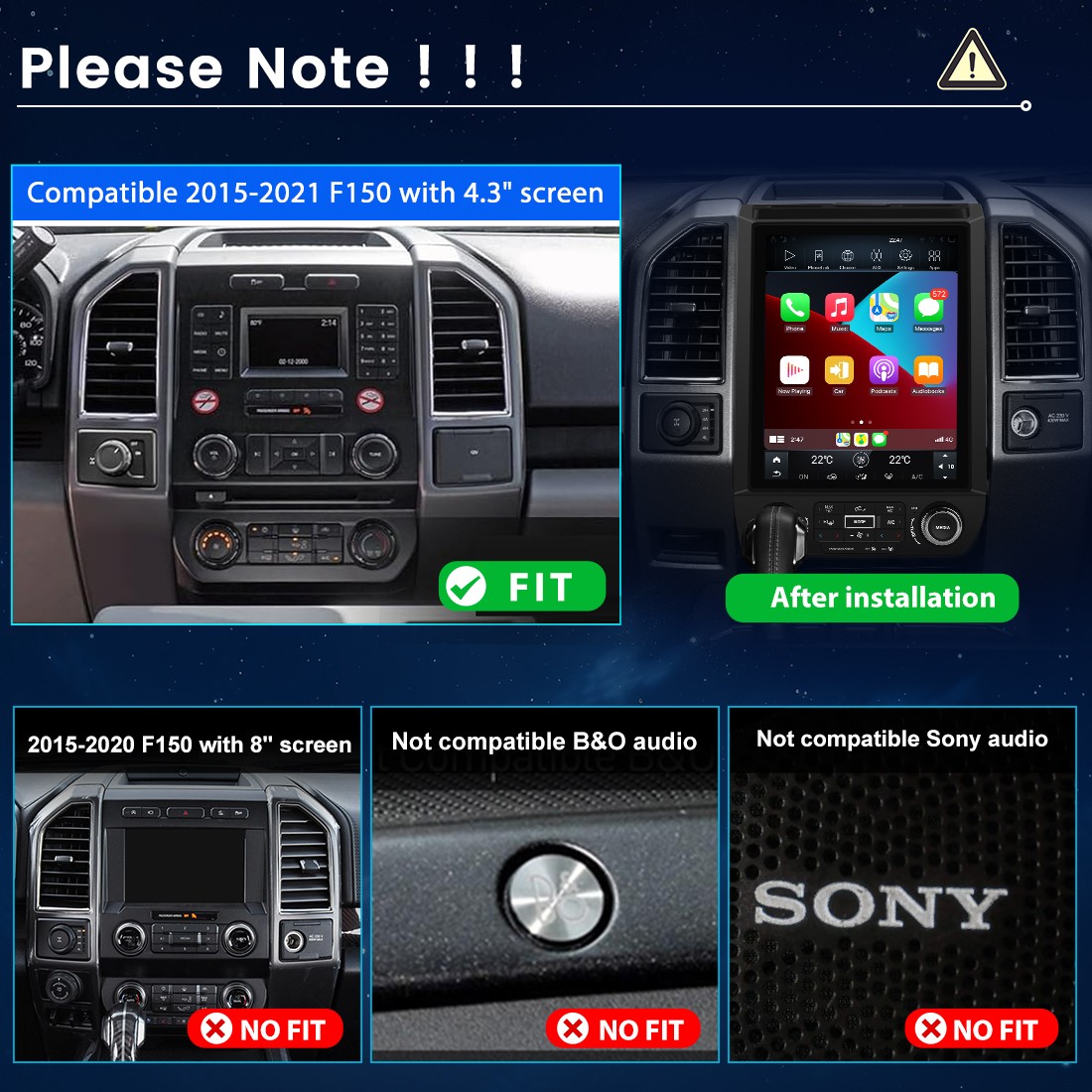 For Ford F150 2015-2021 4+64G Carplay 8Core Android15 12.1″Car Radio GPS Navi 4G