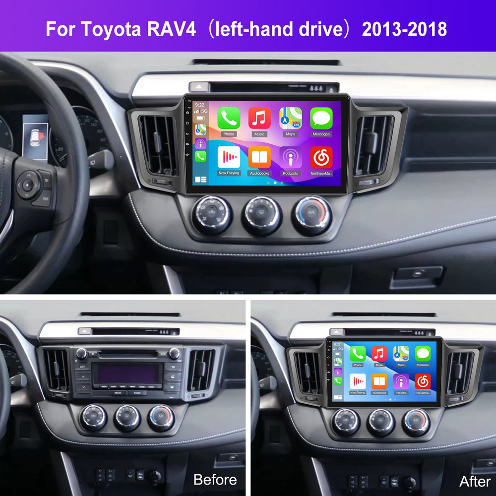4+64G For Toyota RAV4 2013-2018 Android 15 Car Radio Stereo Carplay Navi SWC GPS