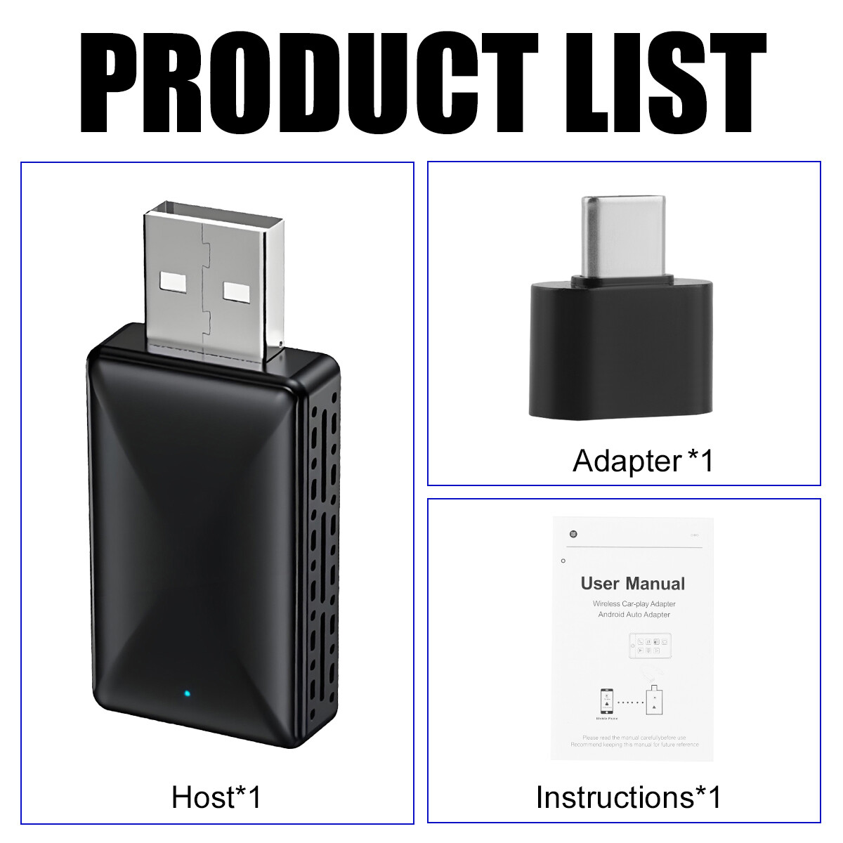 Wireless Carplay Adapter Android Auto Adapter USB Car Dongle Connect Box 2-in-1