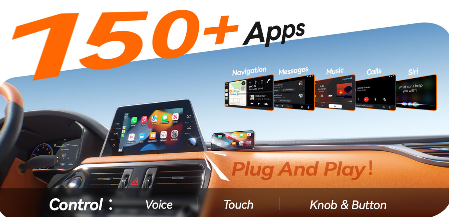 Mini Wireless CarPlay Adapter for iPhone – Plug & Play, No Lag (Matte Black)