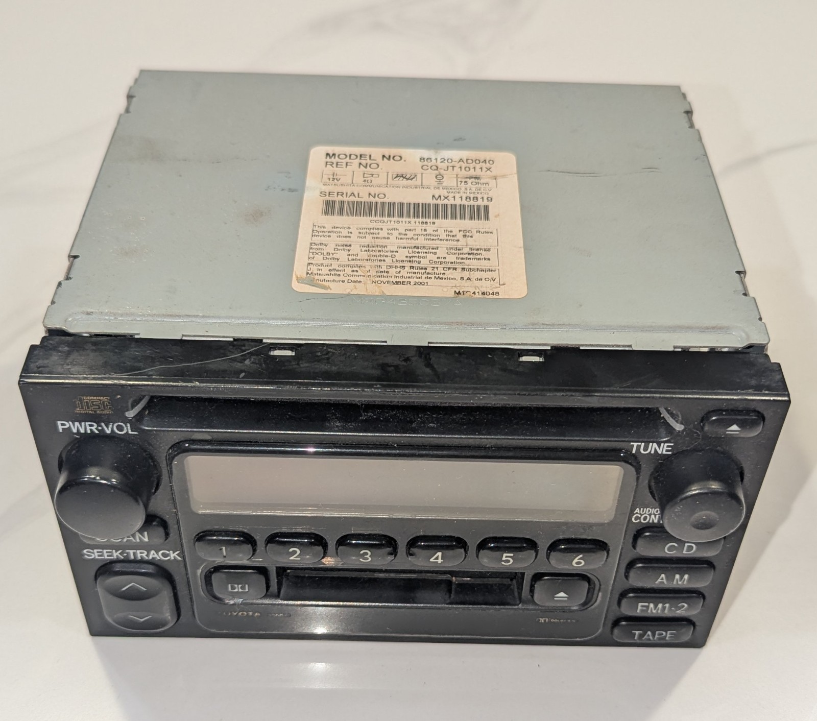 2004 TOYOTA Tacoma 86120-AD040 OEM Radio Stereo Tape CD Player Panasonic *As Is*