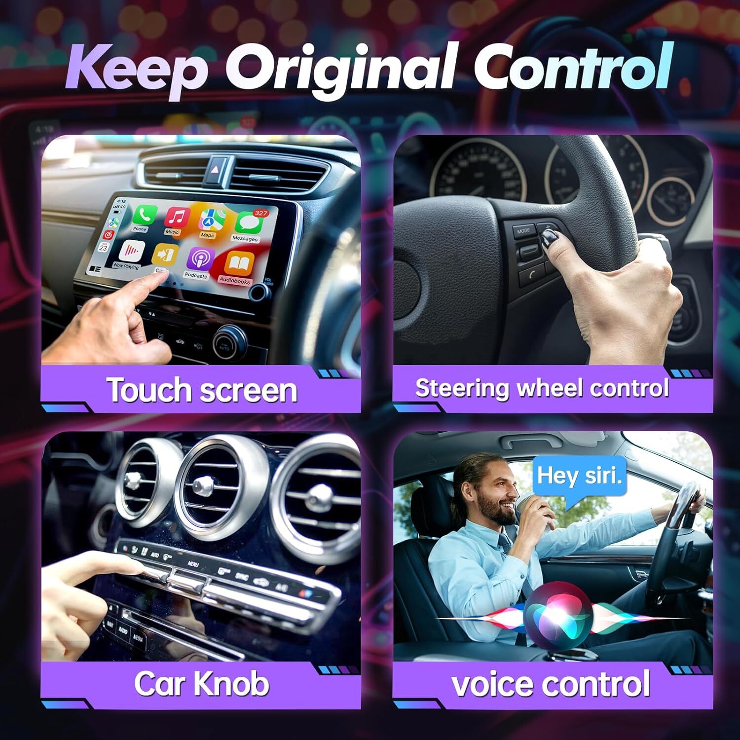 Black Wireless CarPlay AI box Android Auto WIFI Adapter Converter Plug and Play