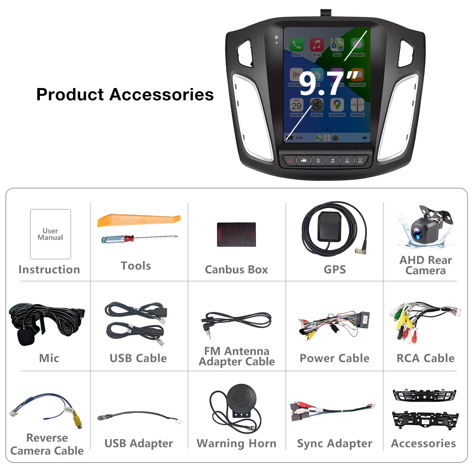 2+64G For 2012-2018 Ford Focus Android 13 Car Stereo Radio GPS Sat Nav WIFI