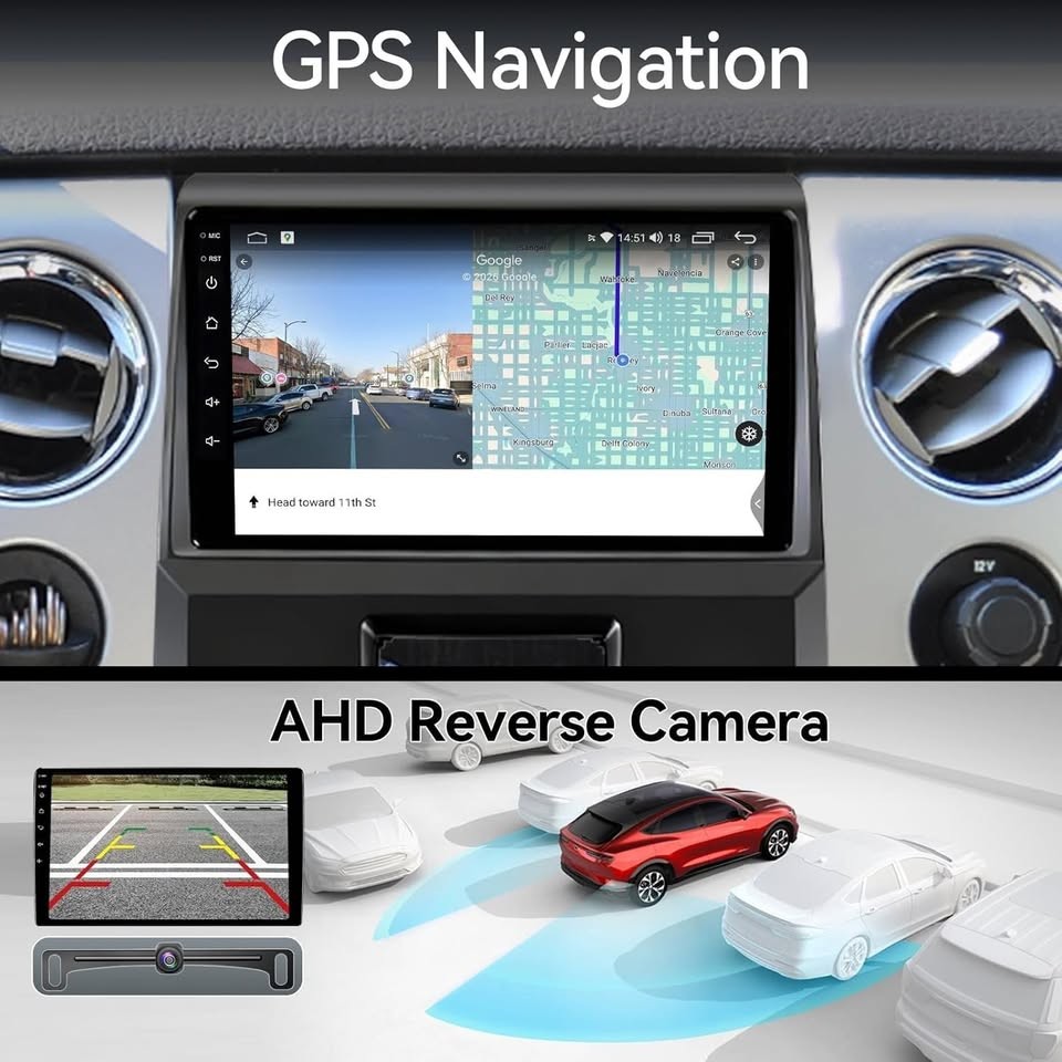 64GB Android 13 Car Stereo for Ford F150 2009-2012 w/ CarPlay & Cam