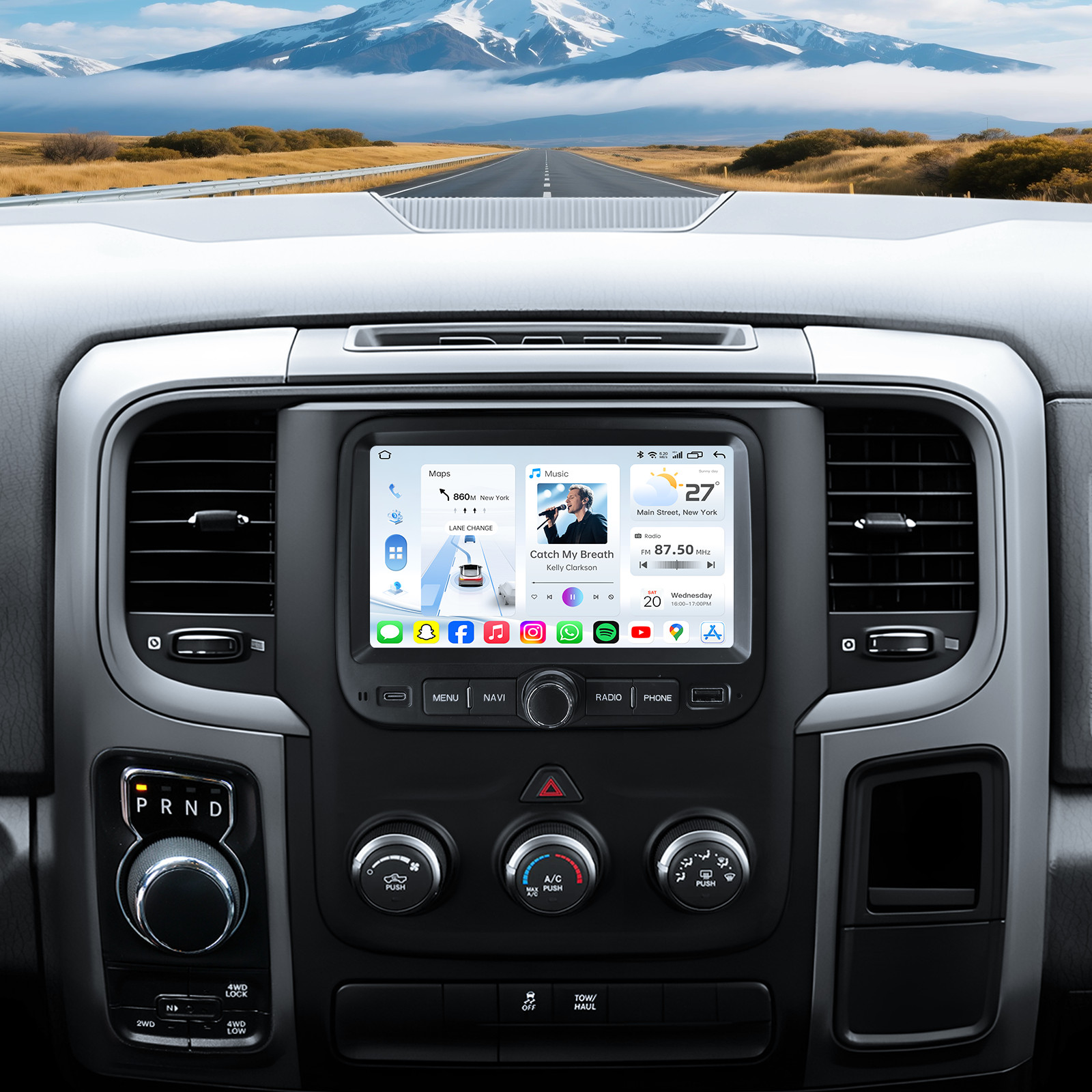 Car Radio Stereo Carplay For 2013-2018 Dodge Ram Ram 4+64G 7in wifi Head Unit