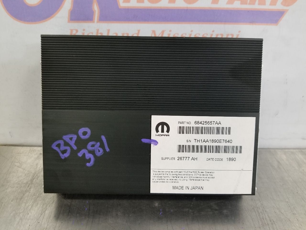 20 2020 DODGE CHARGER GT RADIO AUDIO AMPLIFIER 276 WATT 68425657AA