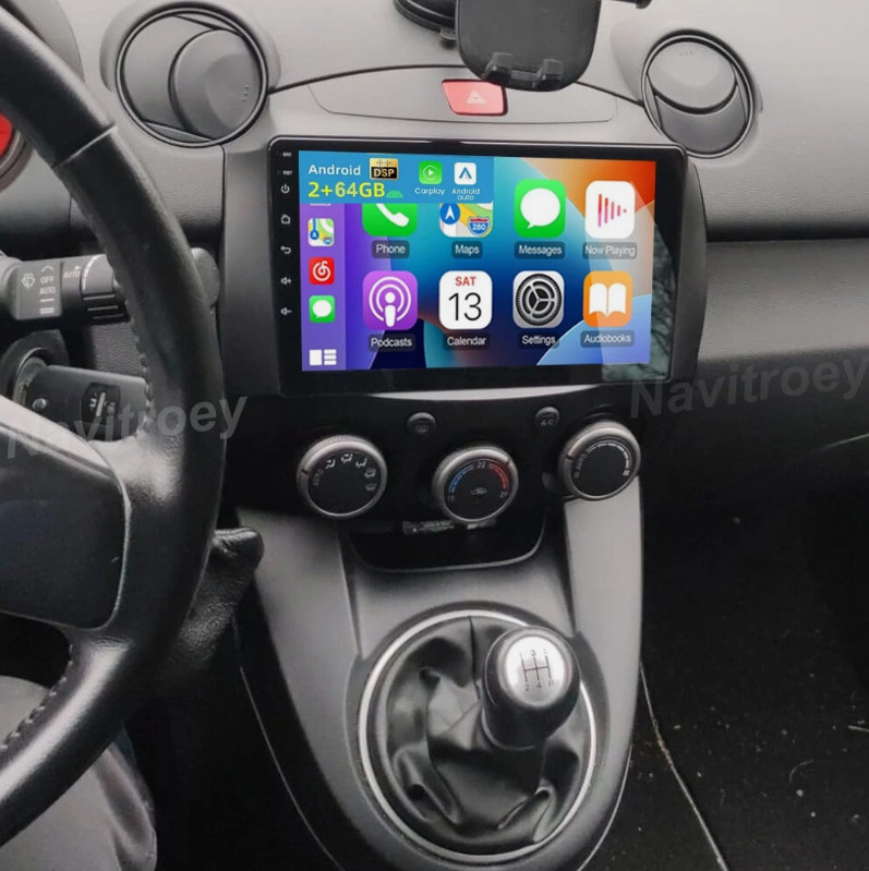 For Mazda 2 2011-2014 9 Inch Touch Screen Car Radio 4+64GB WiFi GPS Head Unit