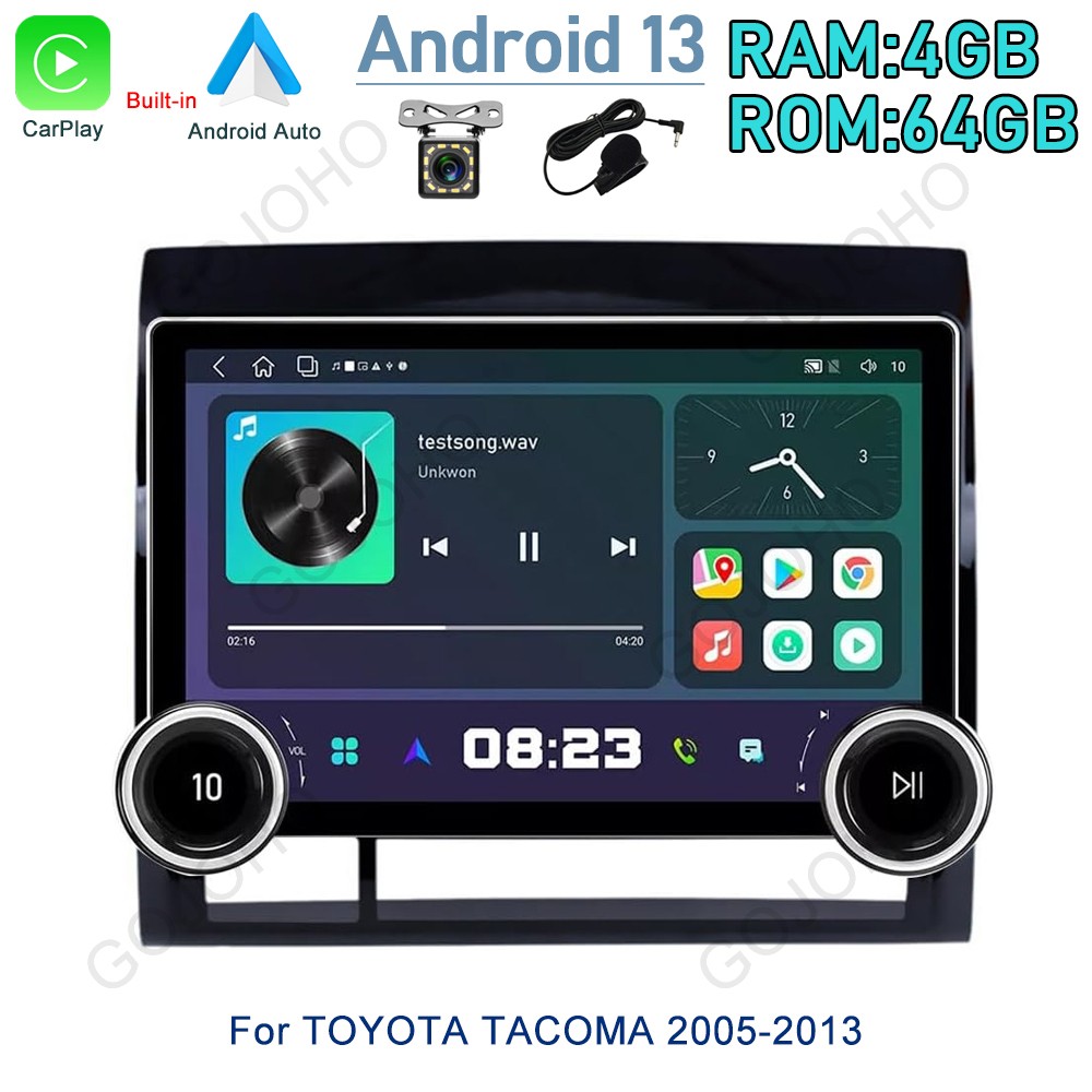 10.8” Carplay For Toyota Tacoma 2005-2013 Android 13 Car Radio Stereo GPS Navi