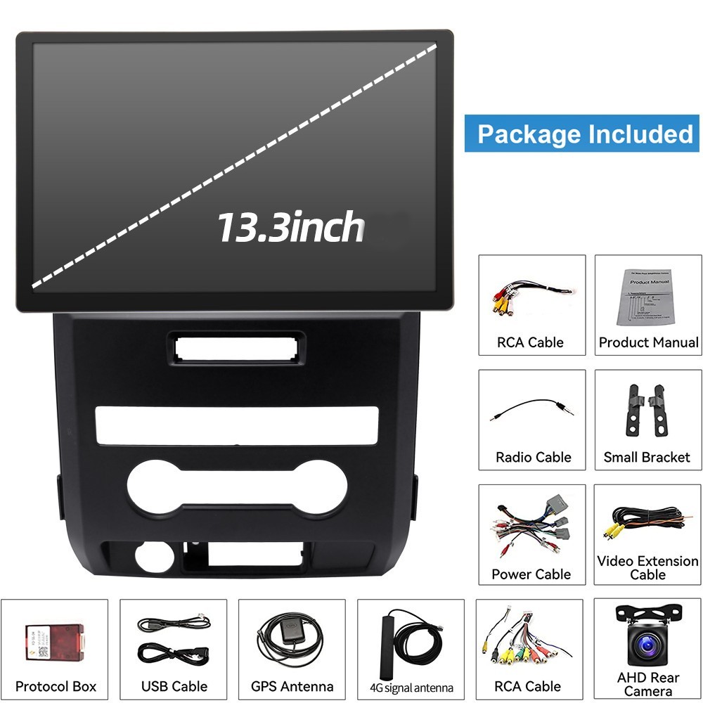 13″ Car Stereo Radio 4+64G Carplay For Ford F150 2009 2010 2011 2012 2013 2014