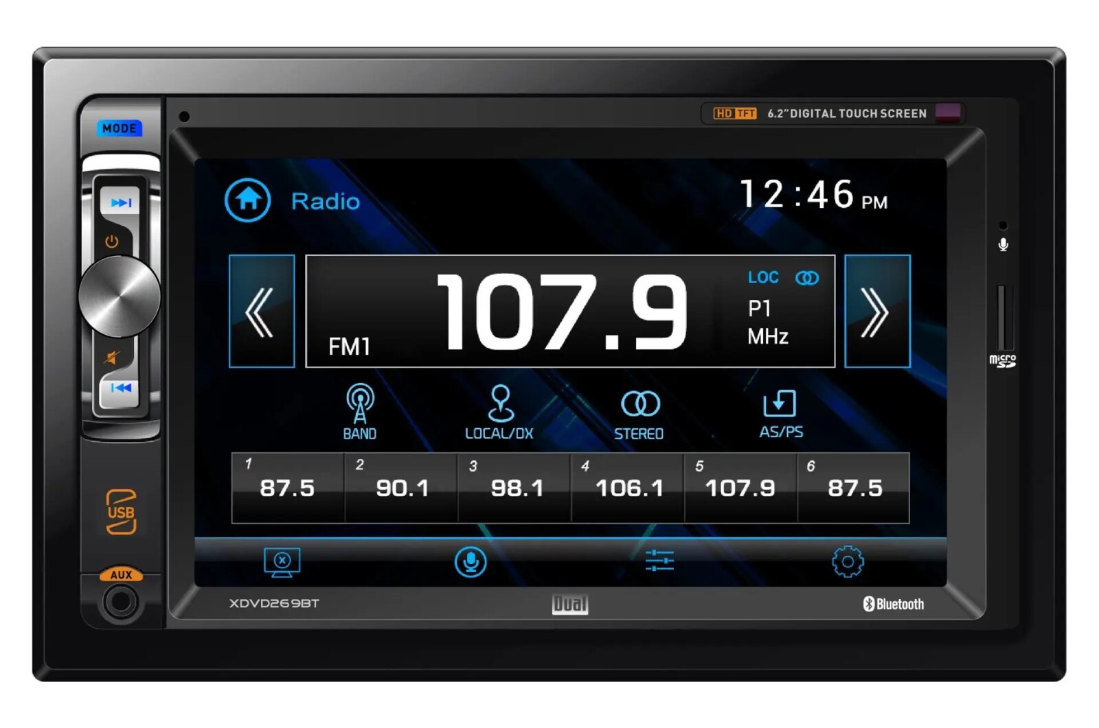 Dual Electronics XDVD269BT 6.2″ Bluetooth CD/DVD Touch Screen 2 DIN Receiver