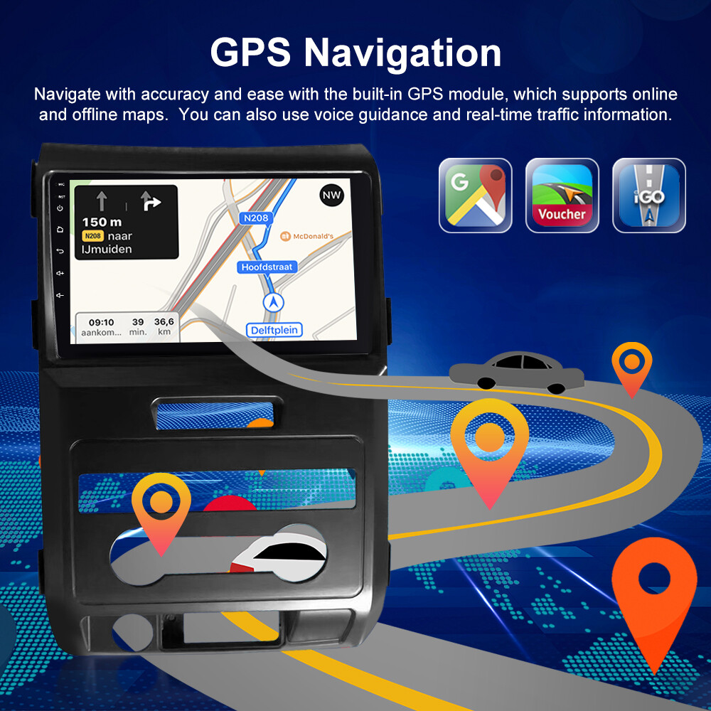 For Ford F150 2009-2014 Carplay Android 13 Car Stereo Radio WiFi GPS Navi+Camera