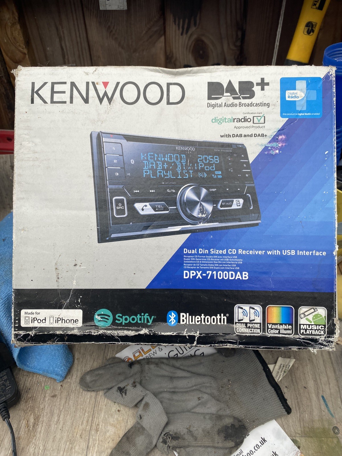 KENWOOD DPX-7100DAB Double DIN Headunit with CD, DAB, DAB+, MP3, USB & AUX.