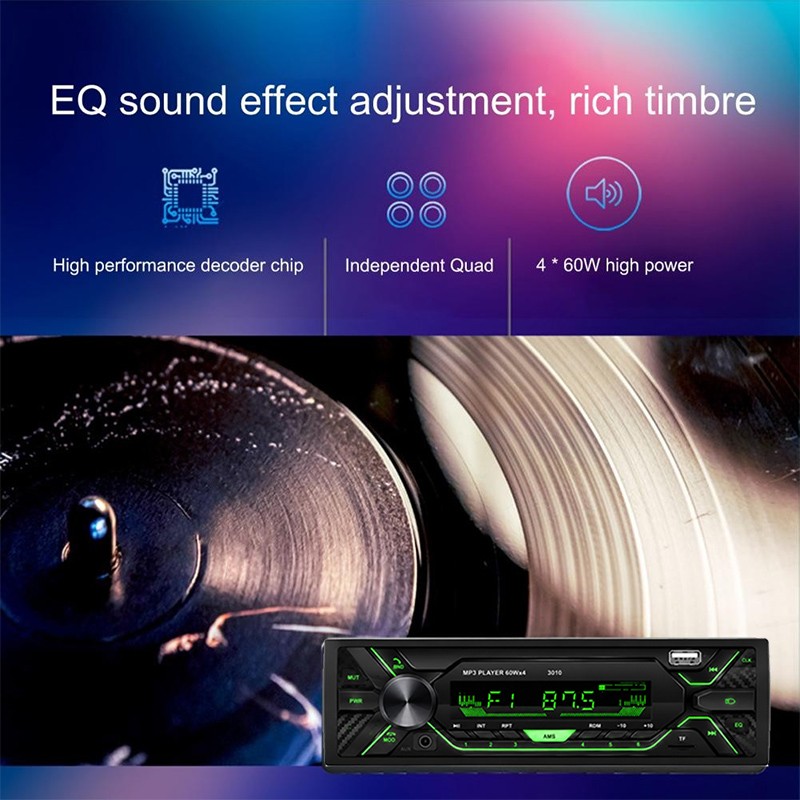 Single Din MP3 Player Car Radio Stereo Audio Receiver Bluetooth AUX FM SD USB