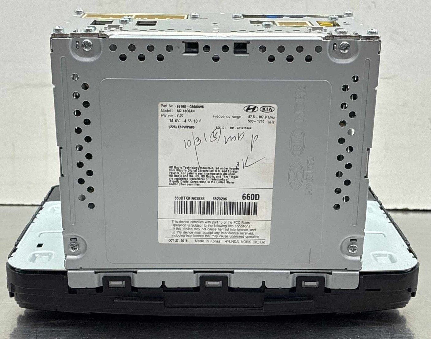 2019-2020 Kia Sorento Radio Receiver OEM AM/FM CD Player 96160-C6600WK