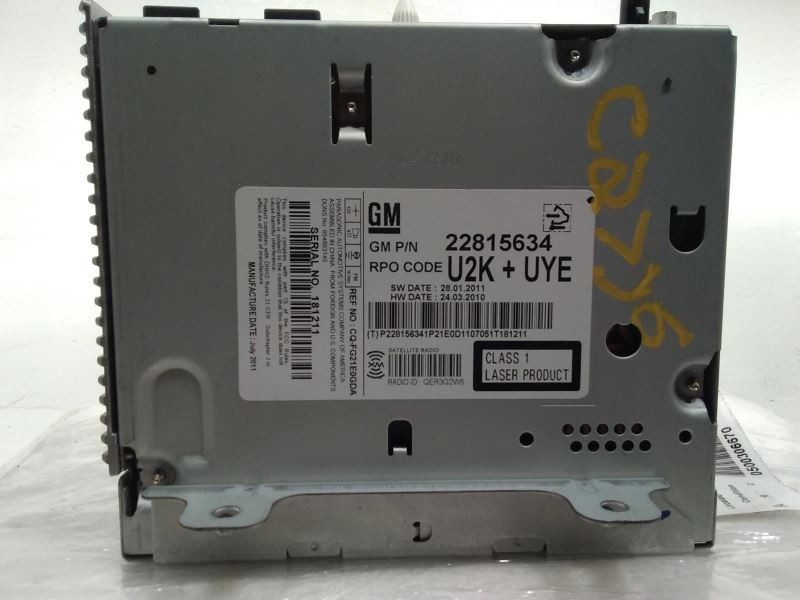 22815634 Radio Receiver CD Player 12 2012 Chevy Cruze
