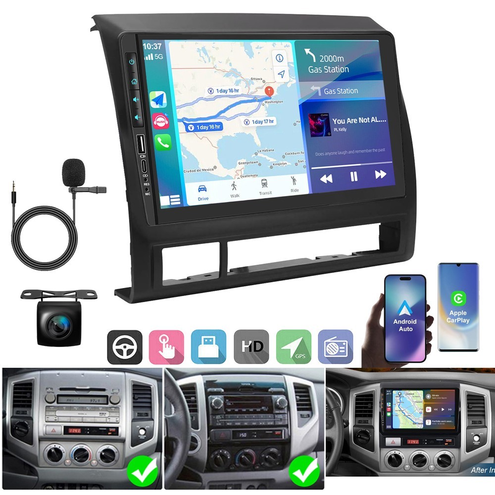 Plug Play For Toyota Tacoma 2005-2013 Car Stereo Carplay Radio GPS Camera Dash