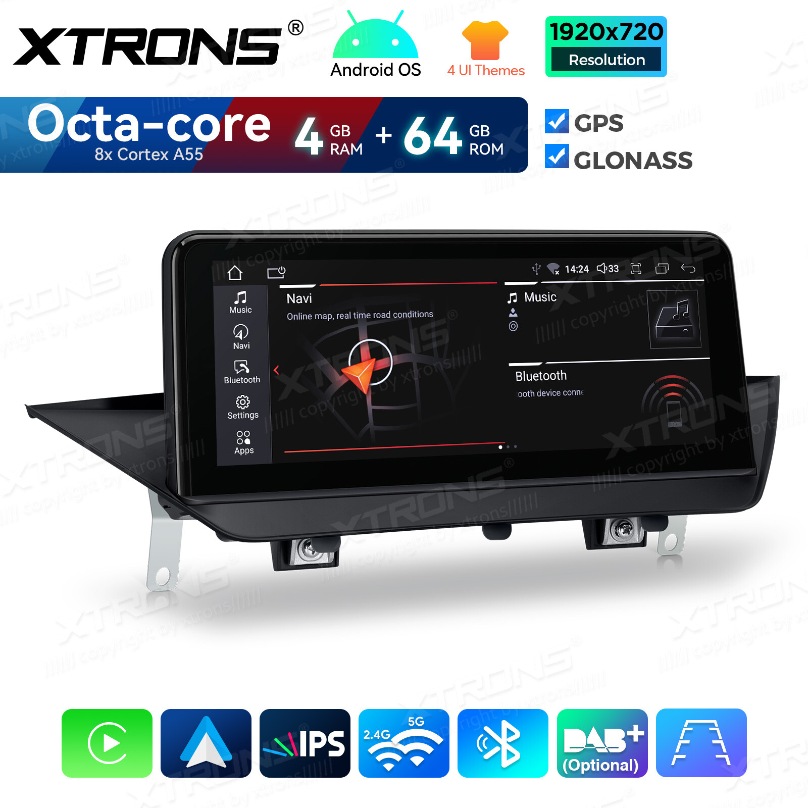 For BMW X1 E84 No Original Display Android 14 Car GPS Navi Stereo 8Core 4+64GB