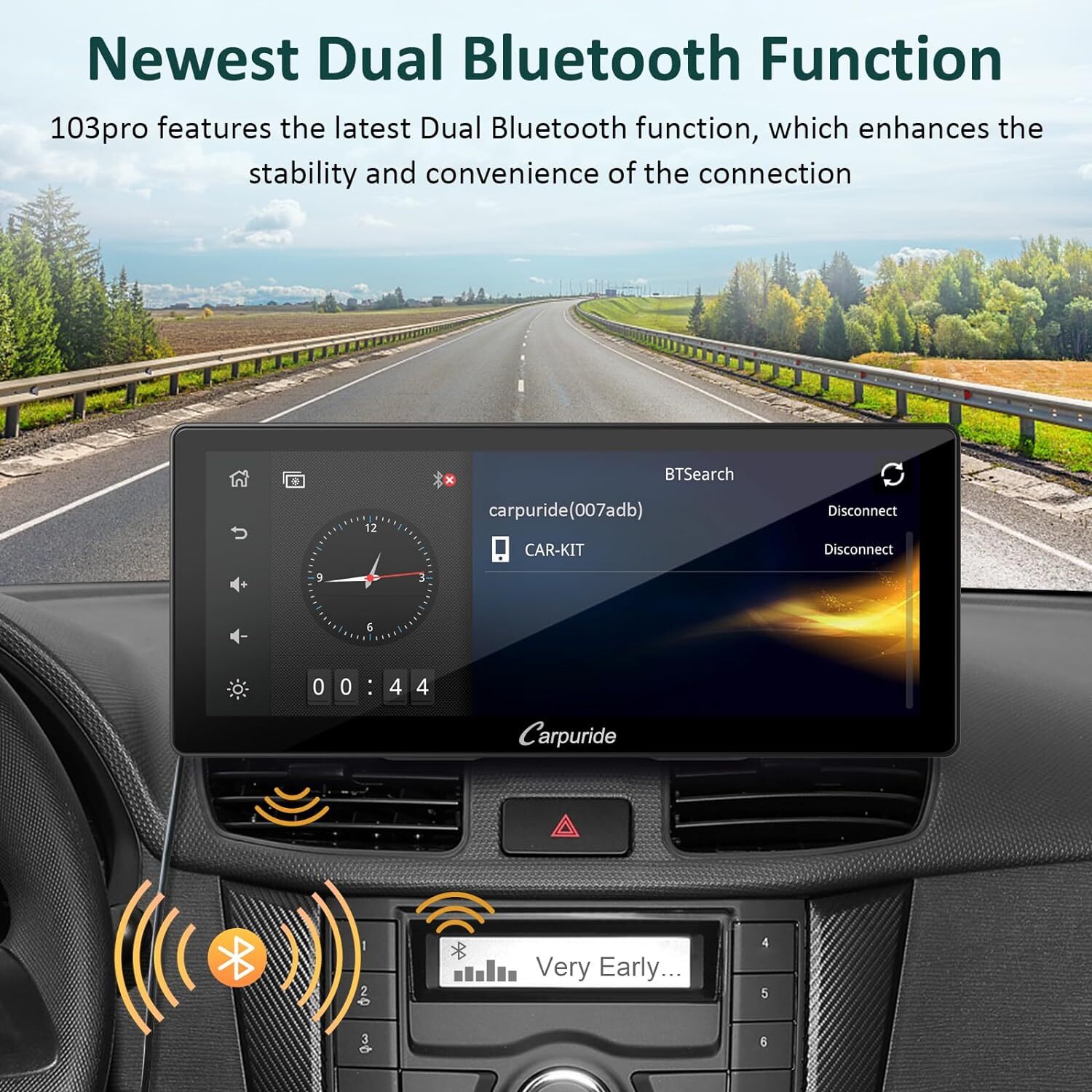 Carpuride 10.3” IPS Touch Screen Wireless Carplay Android Auto Car Radio Receive