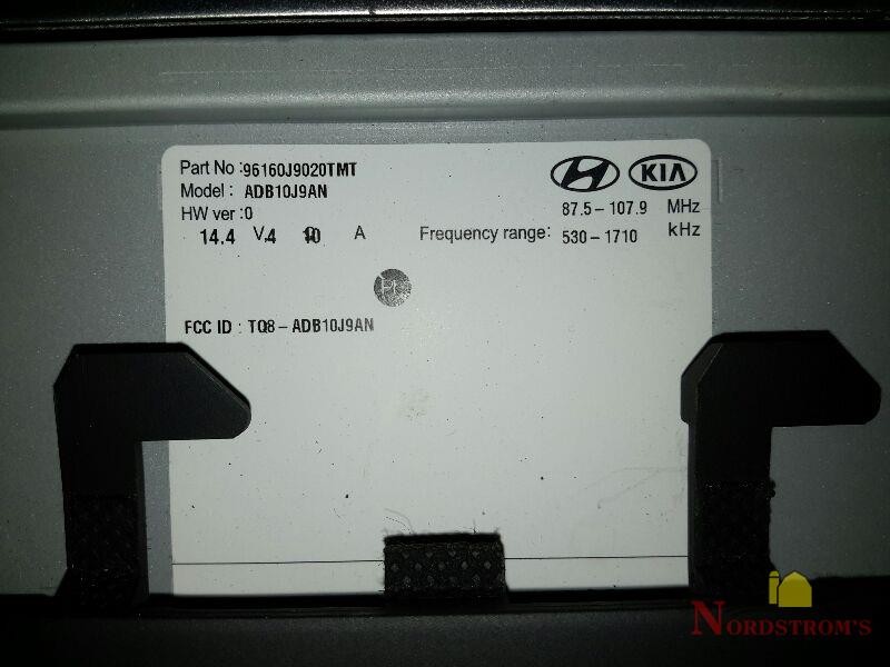 2020 Hyundai Kona RADIO AM-FM,DISPLAY,96160J9020TMT