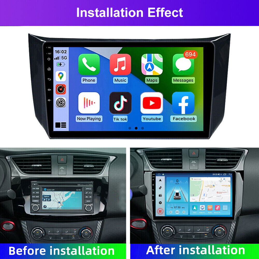 For 13-17 Nissan Sentra Sylphy Car Stereo Radio Android 12 Carplay GPS NAVI WIFI
