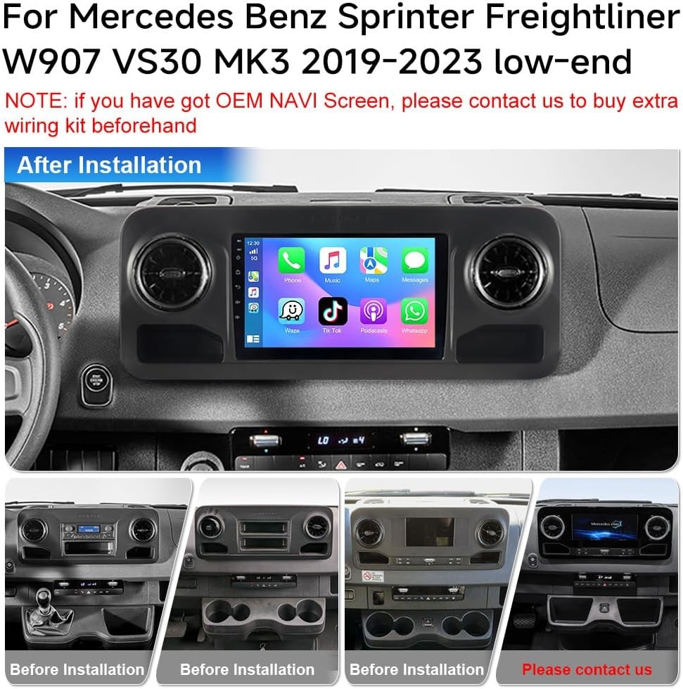 10.1″ Car Stereo Radio Benz Sprinter Freightliner W907 VS30 2019-2023 Low-end