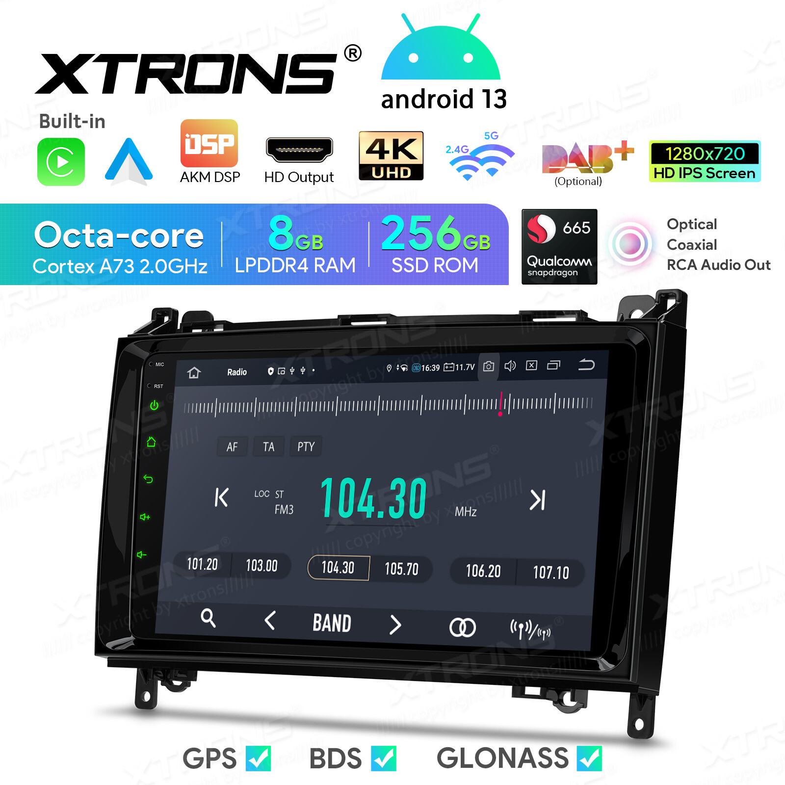 9 inch QLED Android 13 8+256GB Car Stereo Radio GPS Nav 4K For Benz B-W245 W169