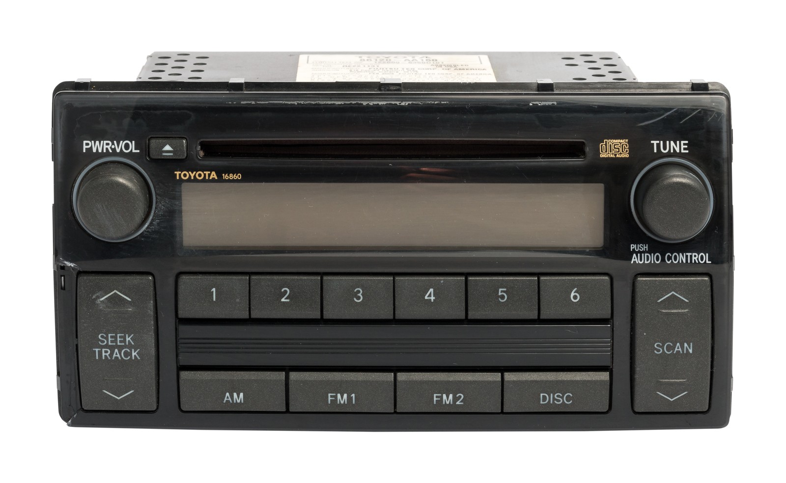 2005-2006 Toyota Camry AM FM Radio CD Player Part Number 86120-AA160 Face 16860