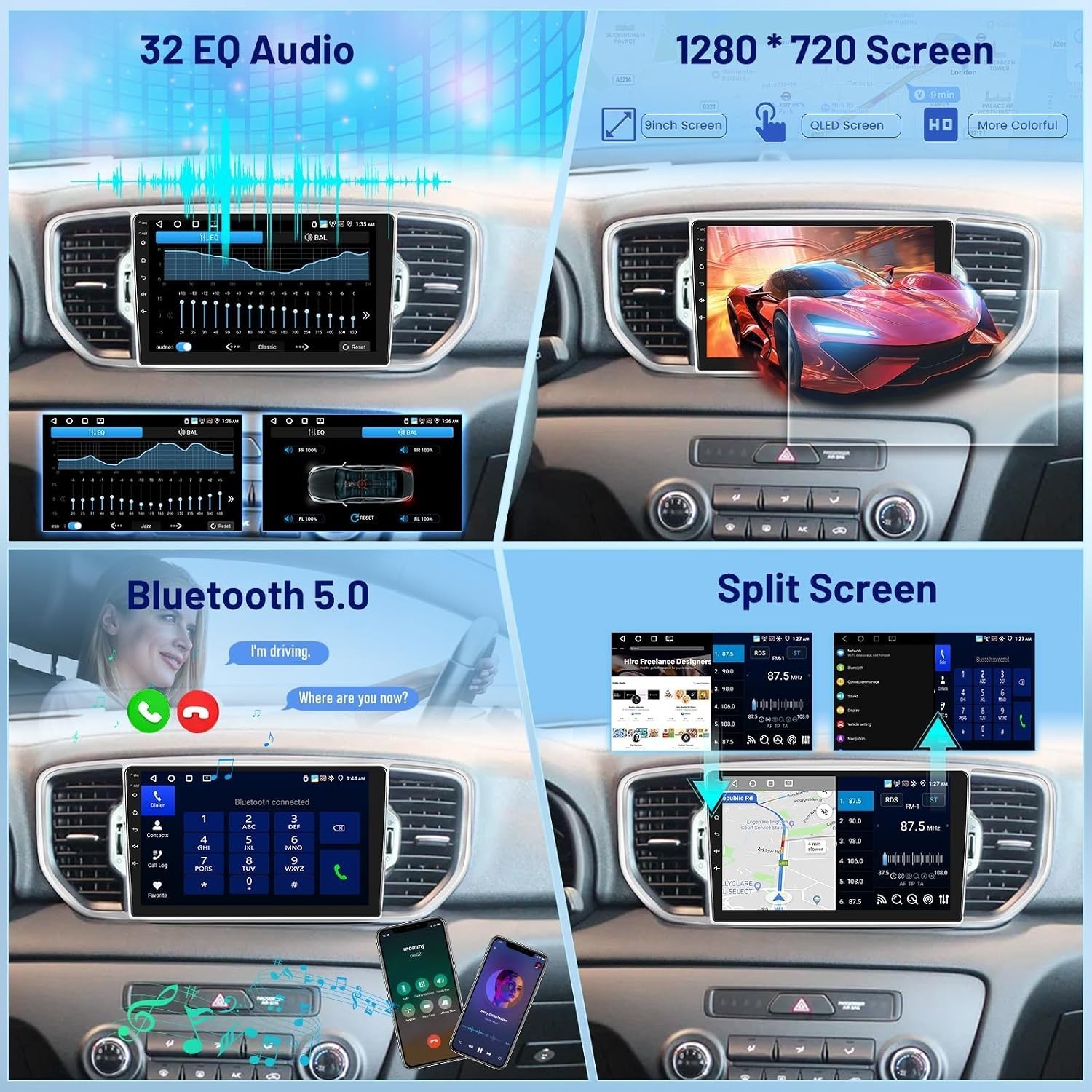 Car Radio Stereo Carplay For 2016-2019 Kia Sportage Android 15 EQ