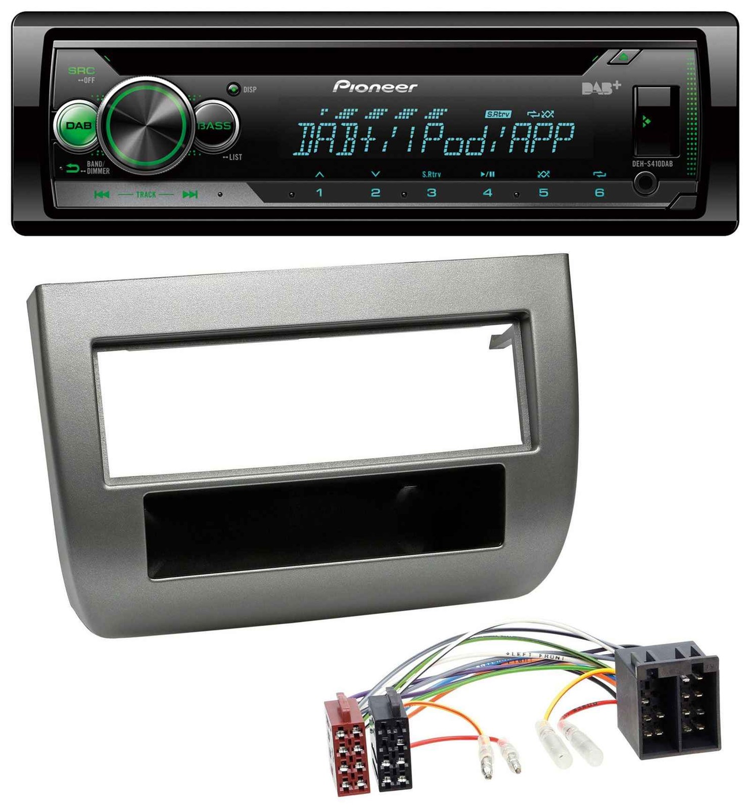 Pioneer USB MP3 DAB AUX CD Car Stereo for Lancia Y (843 03-11) Charcoal