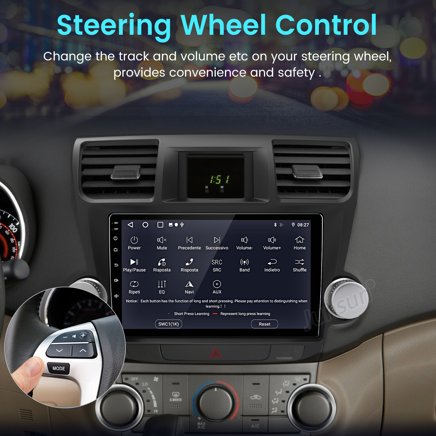 2+64GB Android 13 CarPlay Car Stereo Radio GPS for Toyota Highlander 2009-2013
