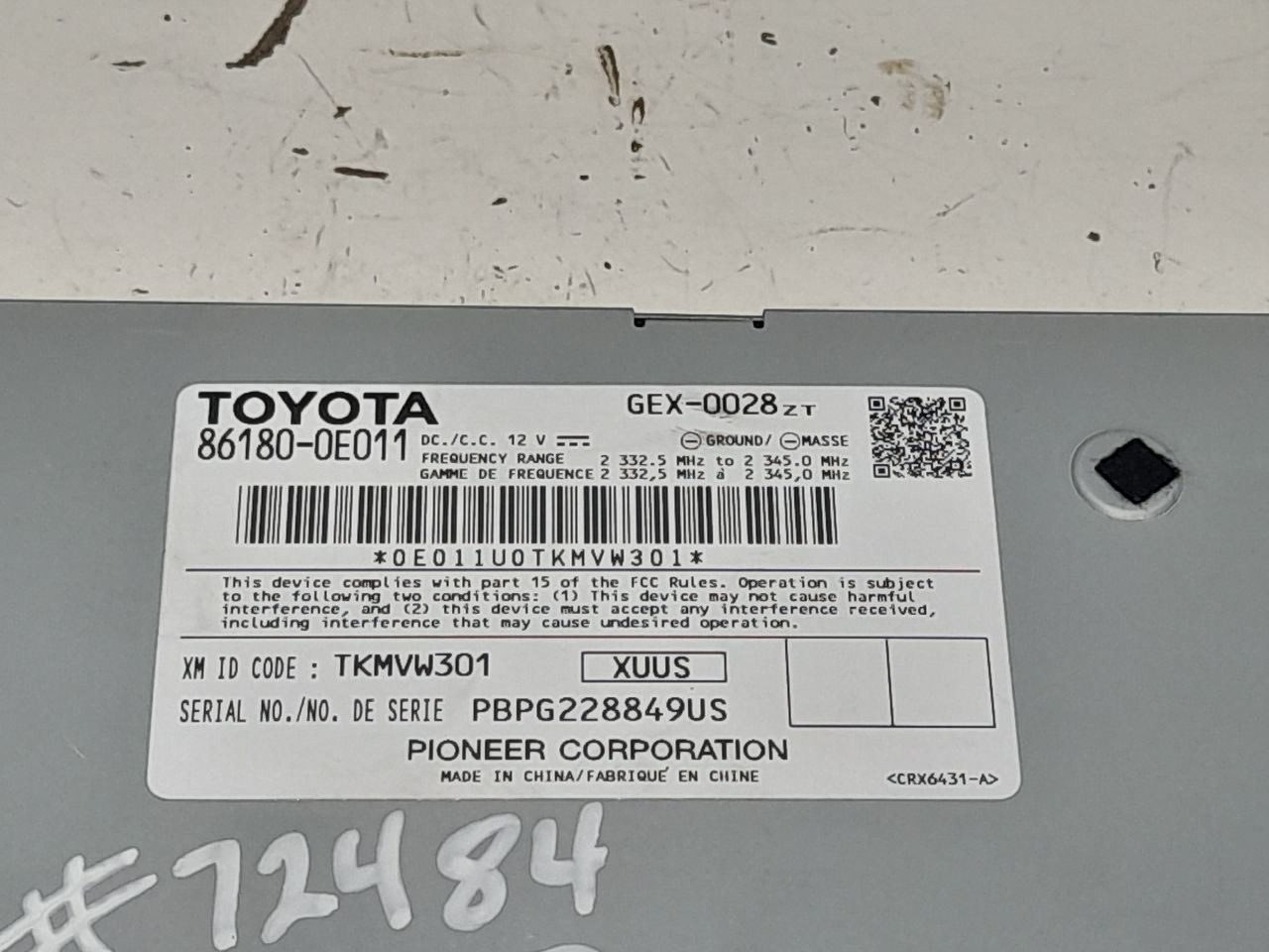 Audio Equipment Radio Satellite Receiver US Market Fits 14-21 TUNDRA 1534412