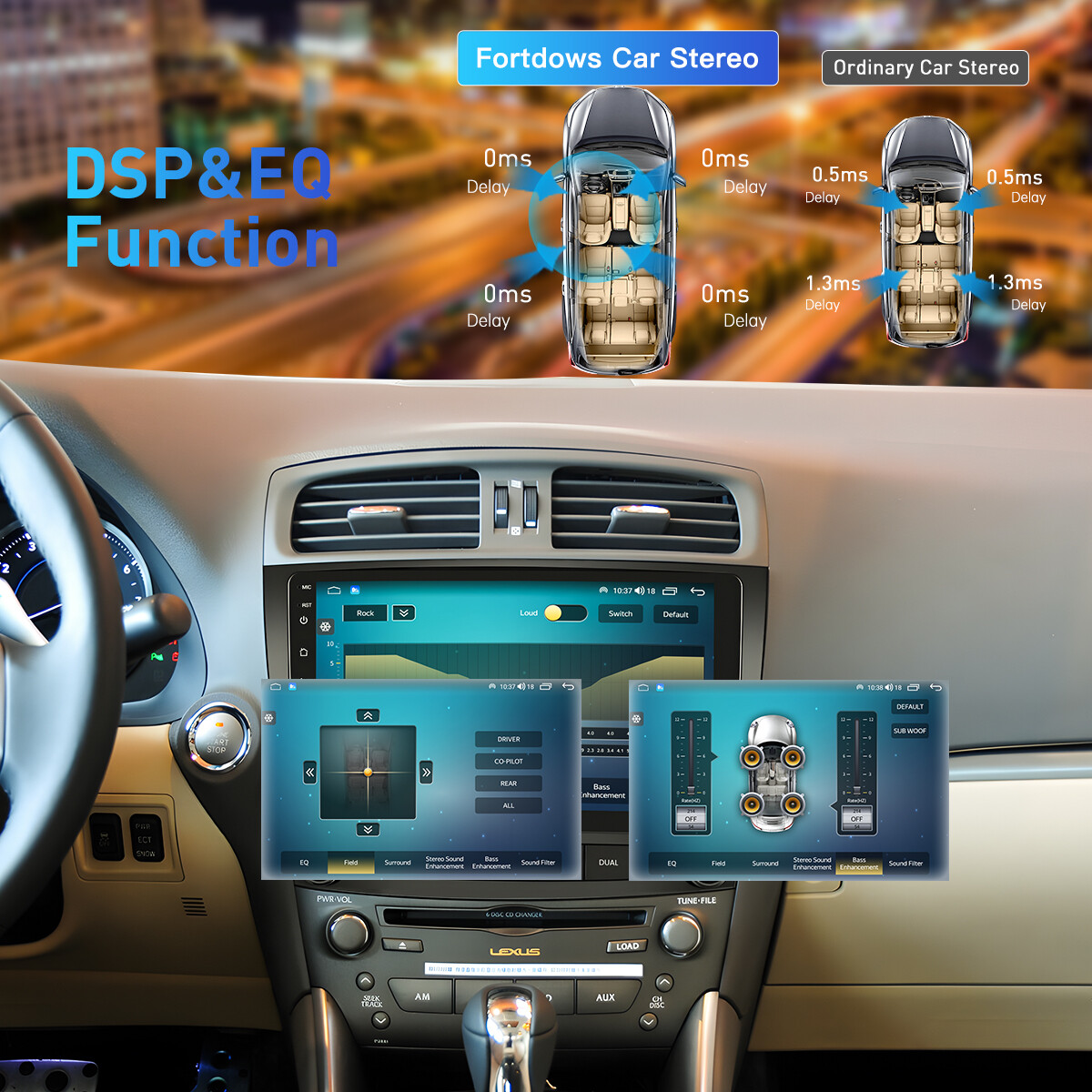 FOR LEXUS IS250 IS350 2006-2012 ANDROID 12 APPLE CARPLAY CAR STEREO RADIO FM/RDS