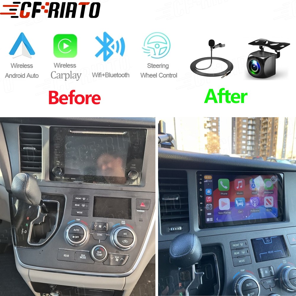Android 15 For Toyota Sienna 2015-2020 With JBL CarPlay Car Radio Stereo GPS Cam