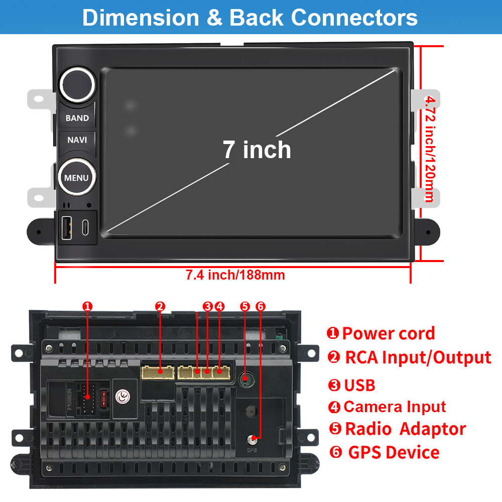 4G+64G APPLE CARPLAY CAR STEREO RADIO GPS NAVI FOR MERCURY Mountaineer 2006-2010