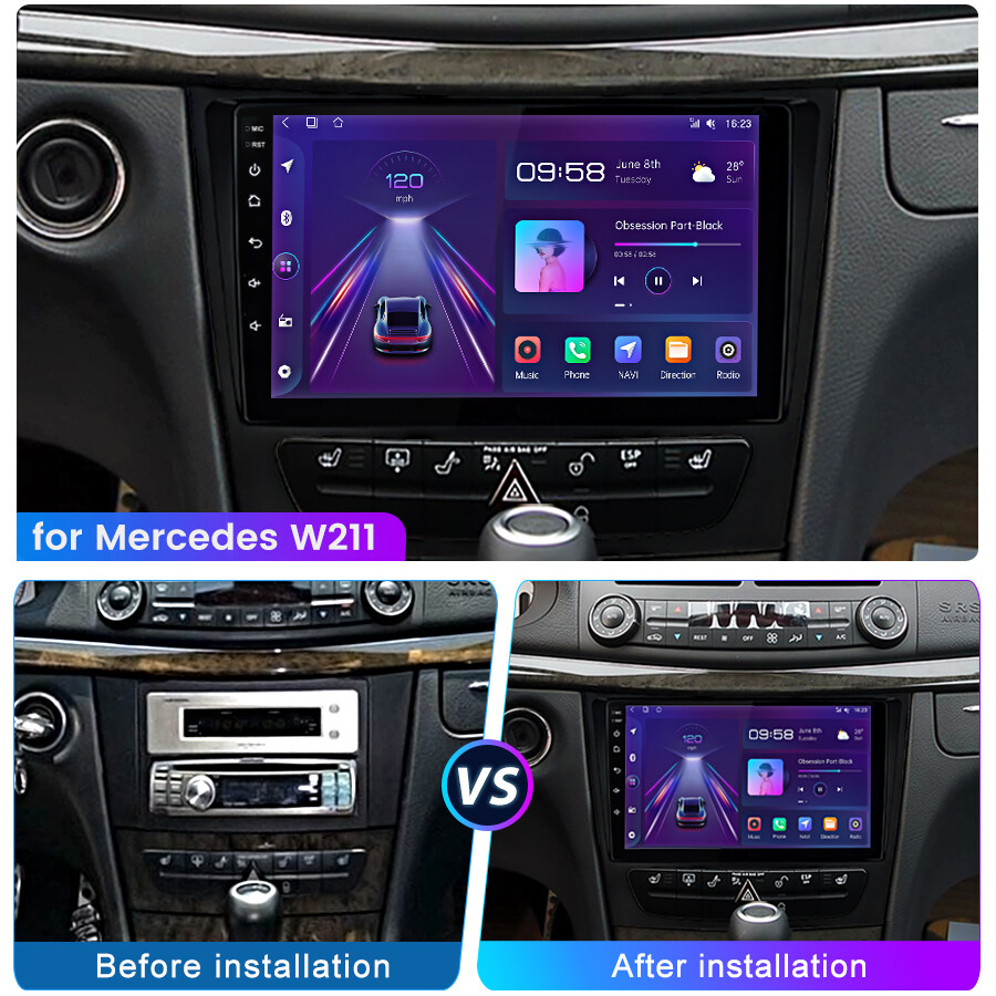 6+128GB Carplay Android Car Stereo Radio For Mercedes Benz CLS E-Class W211 W219