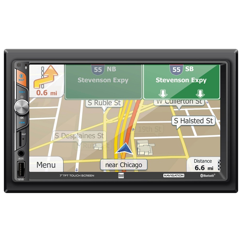 Dual DM620N 7″ Double DIN Navigation/GPS Car Stereo Digital Media Player (No CD)