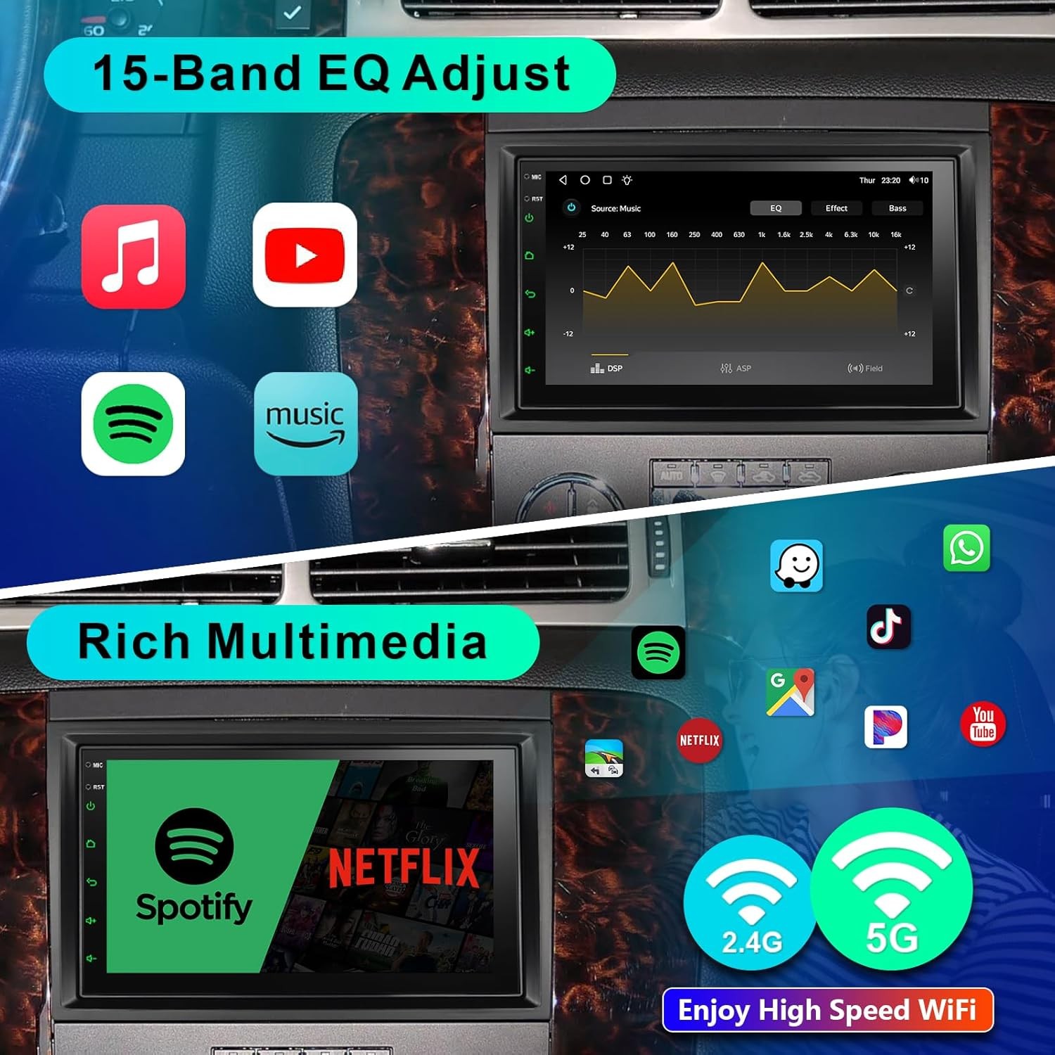 Car Stereo for Chevy GMC Buick Hummer Wireless CarPlay & Android Auto Dual WiFi