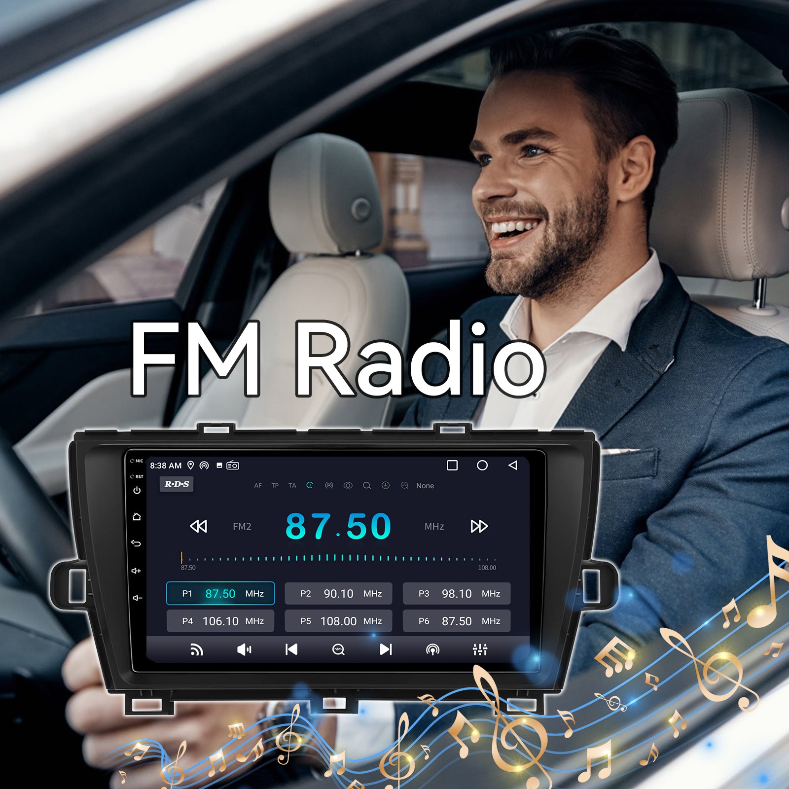 For Toyota Prius 2010-2015 Carplay Car Stereo Radio Android Navi 2+64G