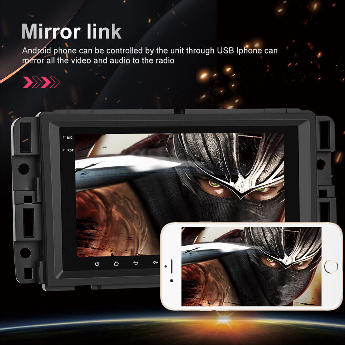 For Chevy Silverado 2007-2013 1500 2500 64G Carplay Stereo 8″ Radio GPS SWC RDS