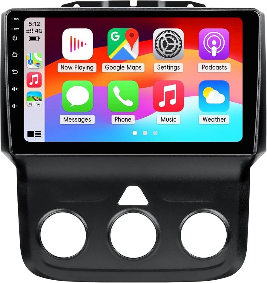 Car Radio Stereo for Dodge Ram 1500 2500 3500 2013-2018 with Manual A/C, CarPlay