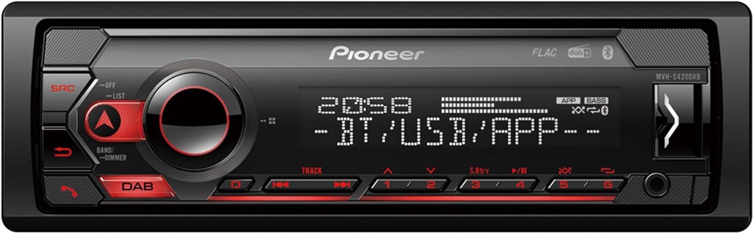 Pioneer MVH-S420DAB radio DAB + Bluetooth with installation kit for VW New Beetle
