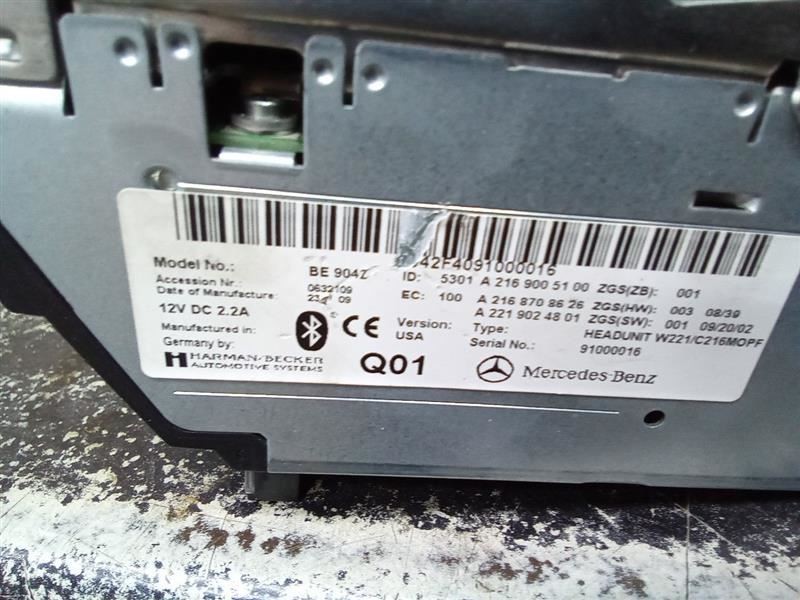 Audio Equipment Radio 216 Type CL550 Receiver Fits 10 MERCEDES CL-CLASS 648062