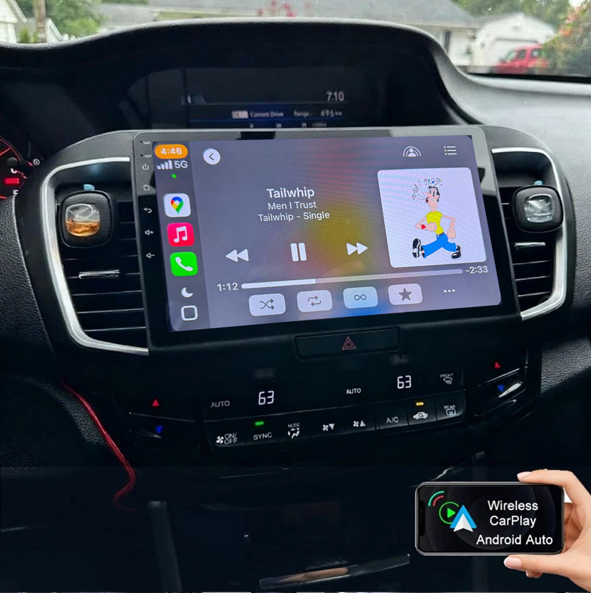 Car Radio Stereo Carplay For 2013-2015 Honda Accord 4+64G 10in Stereo Radio