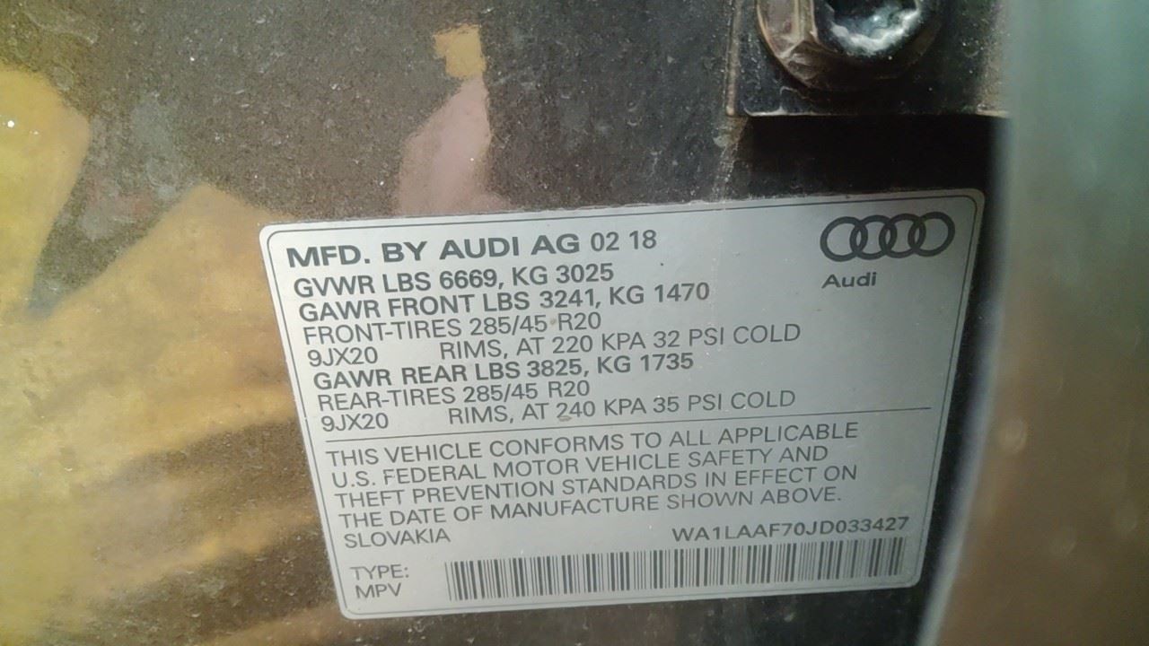 Audio Equipment Radio Control Console Mounted Fits 17-19 AUDI Q7 7068156