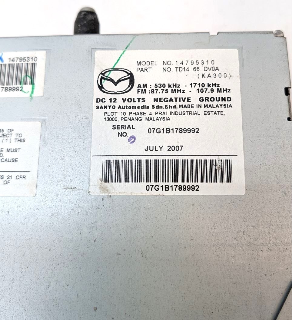 Mazda CX-9 2007-2009 Radio Navigation Display Screen TD14-66-DV0A OEM