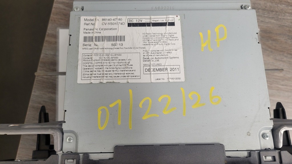 2012-2015 Toyota Prius JBL Navigation Touchscreen Radio GPS OEM 86140-47180