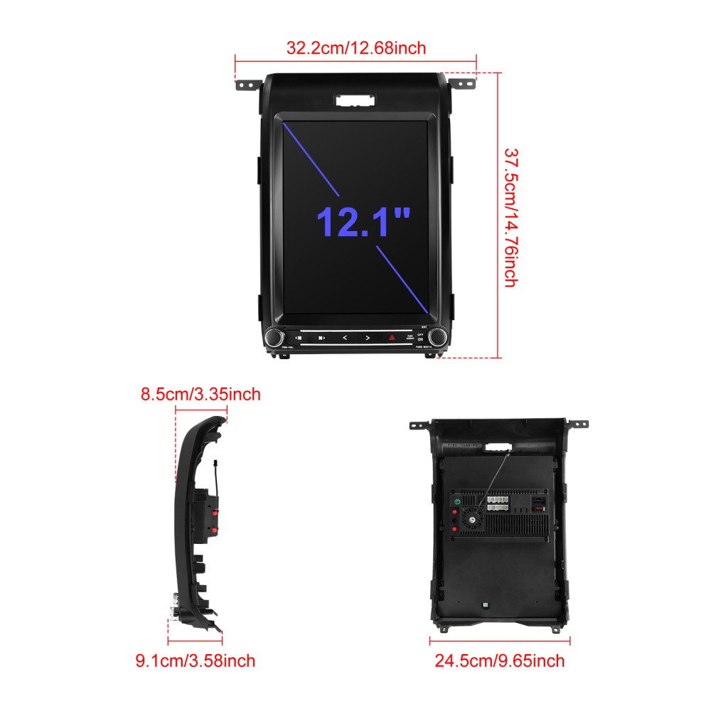 For Ford F150 2013 2014 12.1″ Android 13 Apple CarPlay Radio Stereo GPS 6+128GB