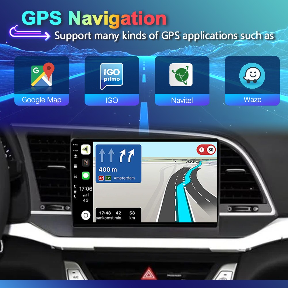 9” 8G+256G Car Radio For Hyundai Elantra 2009-2019 Android 16 GPS Navi USB WIFI