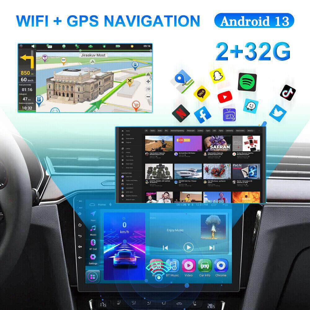 Car Radio Stereo For 2003-2006 Jeep Wrangler TJ Carplay Android 13 GPS Nav