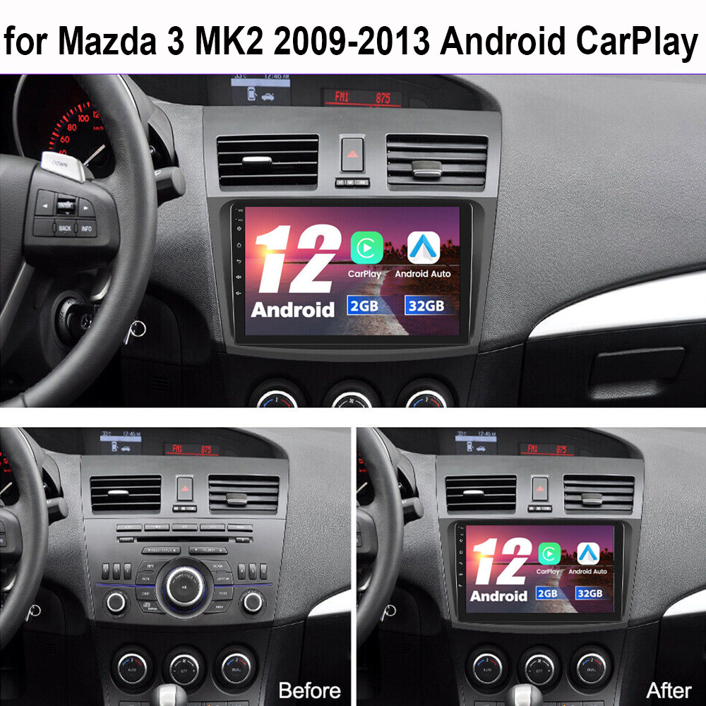 For Mazda 3 2010-2013 Apple Carplay Android 12 Car GPS Navi Stereo Radio WiFi BT